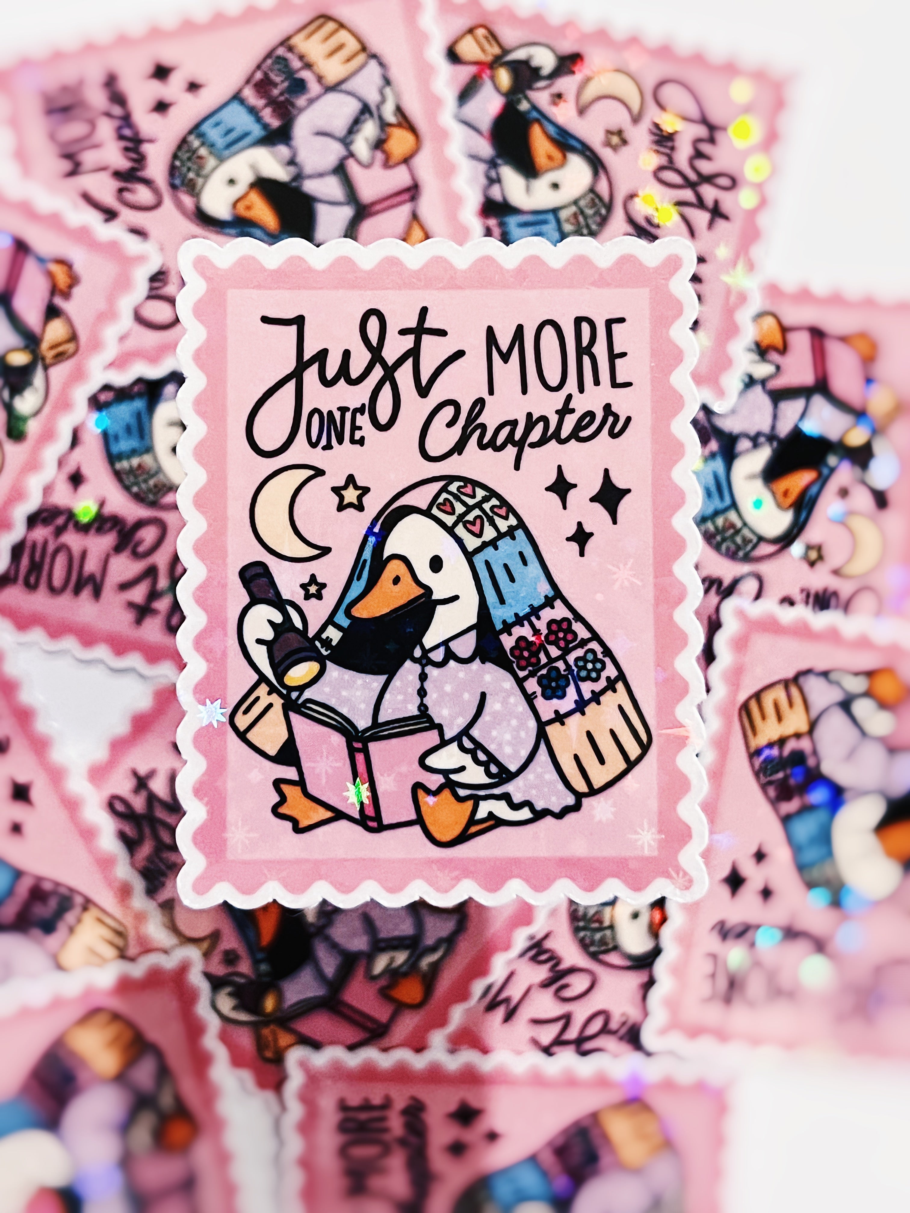Just One More Chapter Goose - Holographic Vinyl Sticker