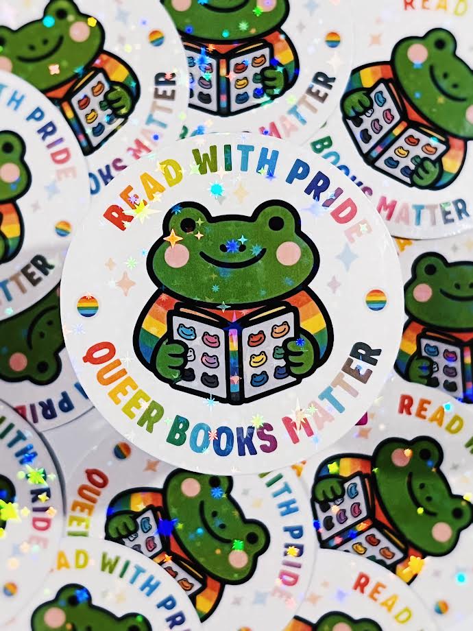 Read With Pride - Glitter Vinyl Sticker