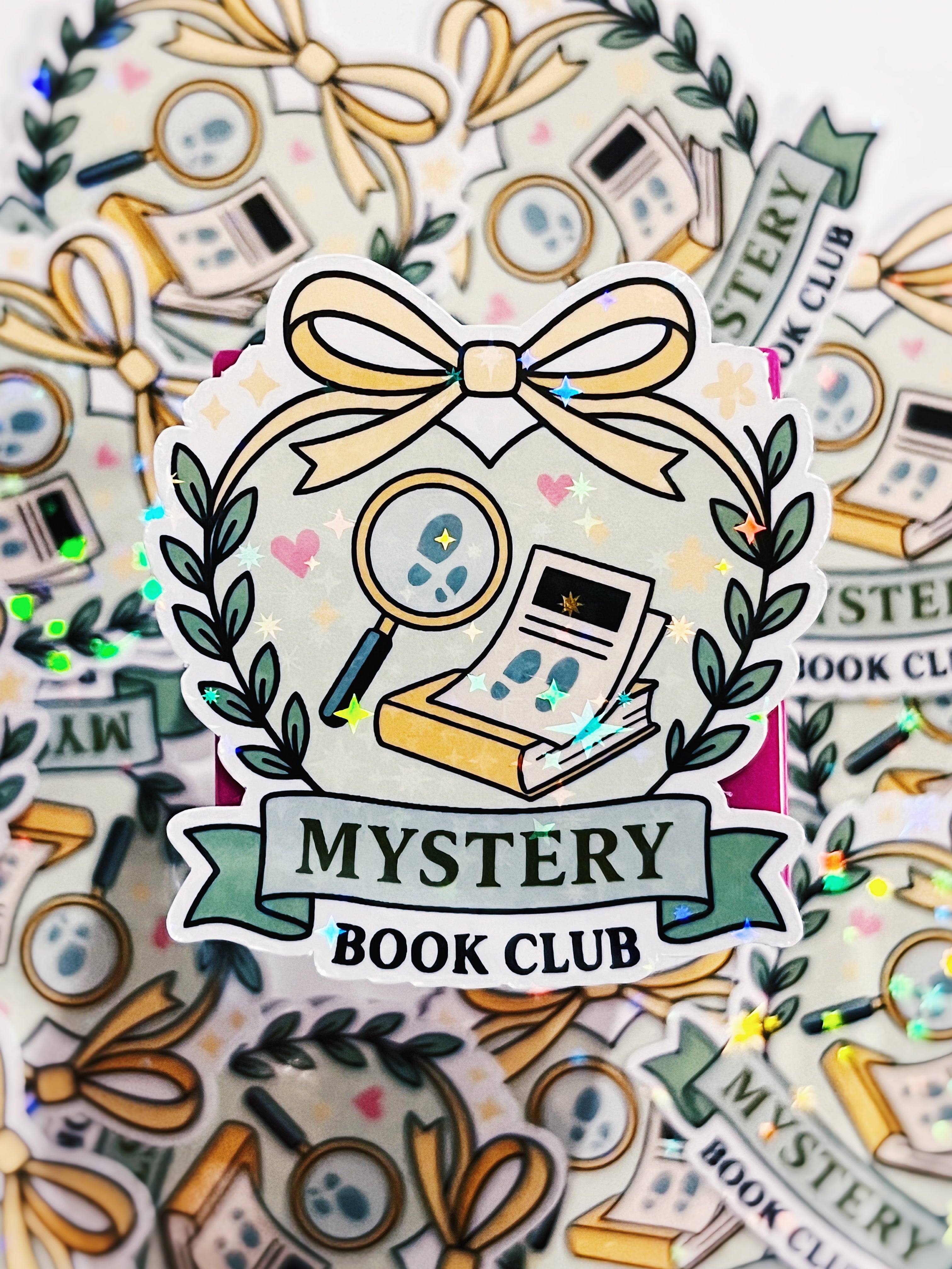 Mystery Book Club Heart - Holographic Vinyl Sticker