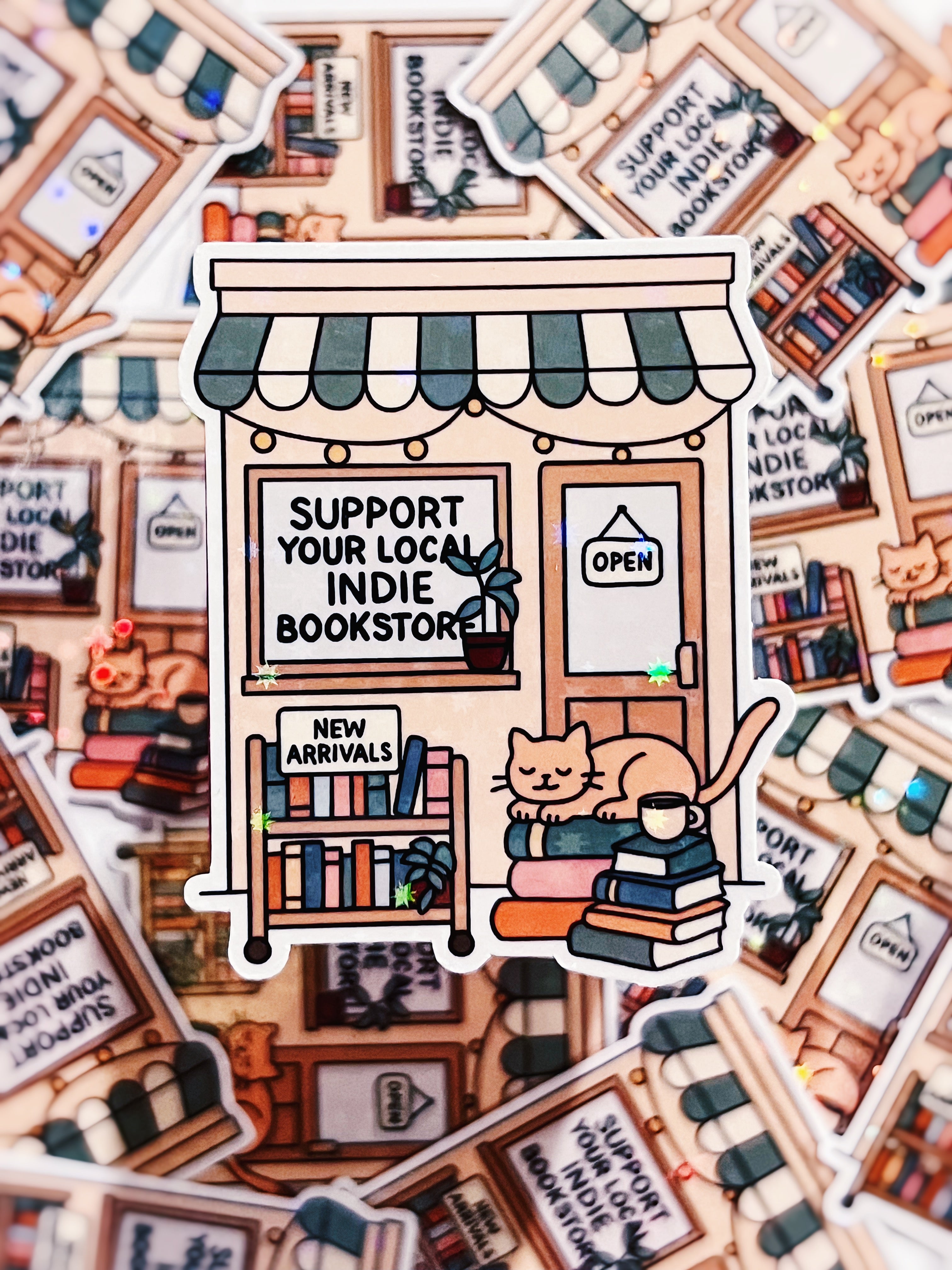 Support Indie Bookstores - Holographic Vinyl Sticker