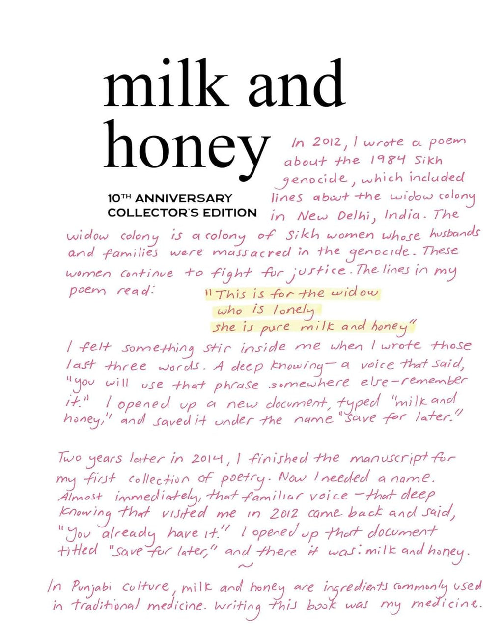 Milk and Honey: 10th Anniversary Collector's Edition - Rupi Kaur