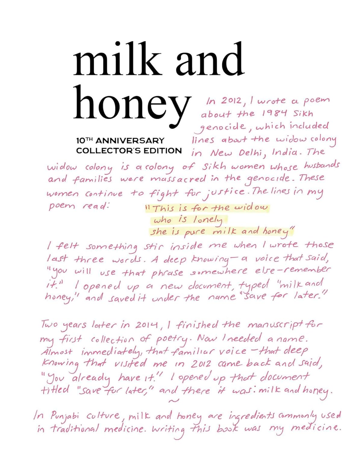 Milk and Honey: 10th Anniversary Collector's Edition - Rupi Kaur