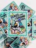 A Reader Lives a Thousand Lives Goose - Holographic Vinyl Sticker