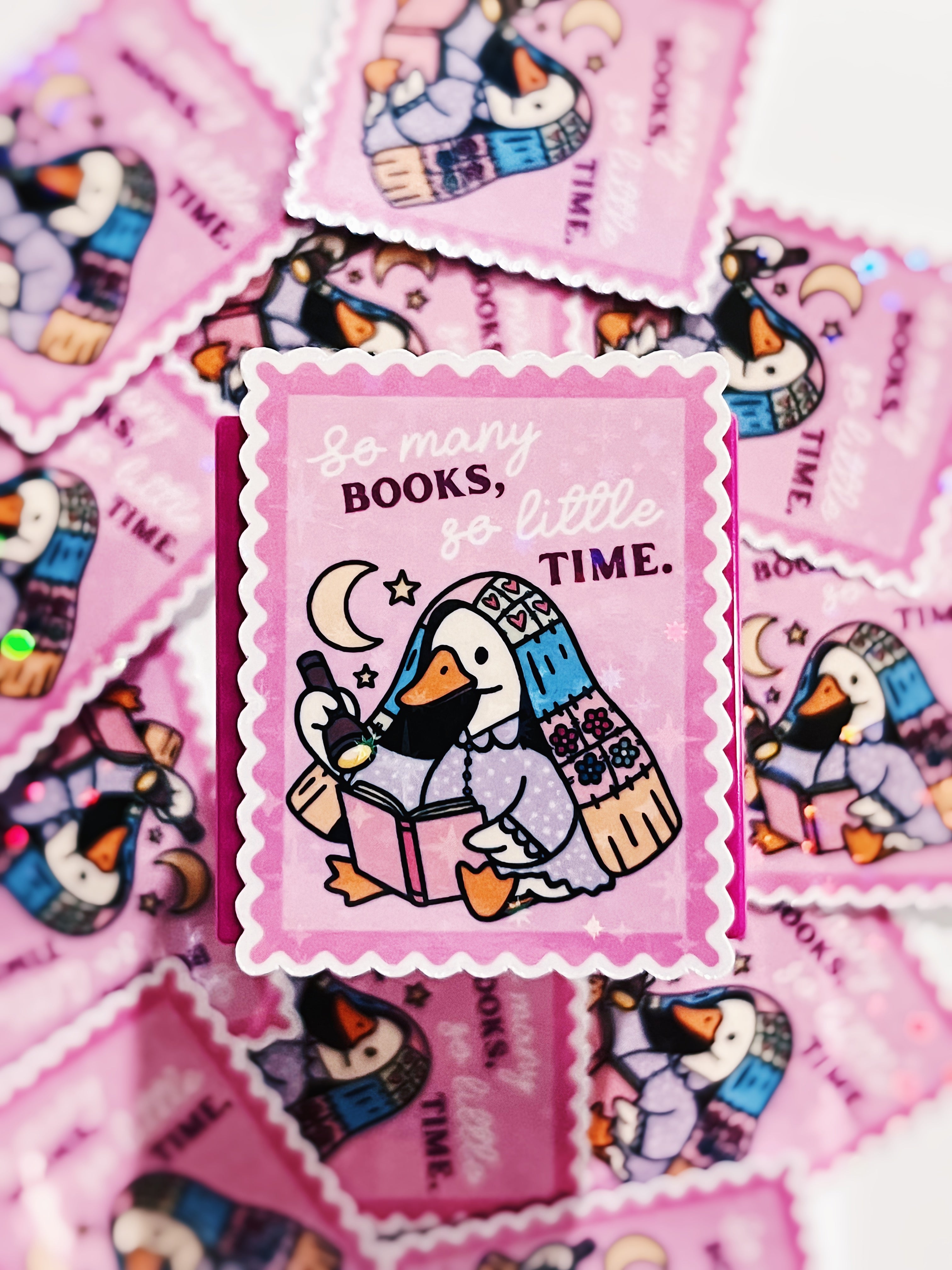 So Many Books Goose - Holographic Vinyl Sticker