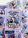 Late Night Reader Goose - Holographic Vinyl Sticker