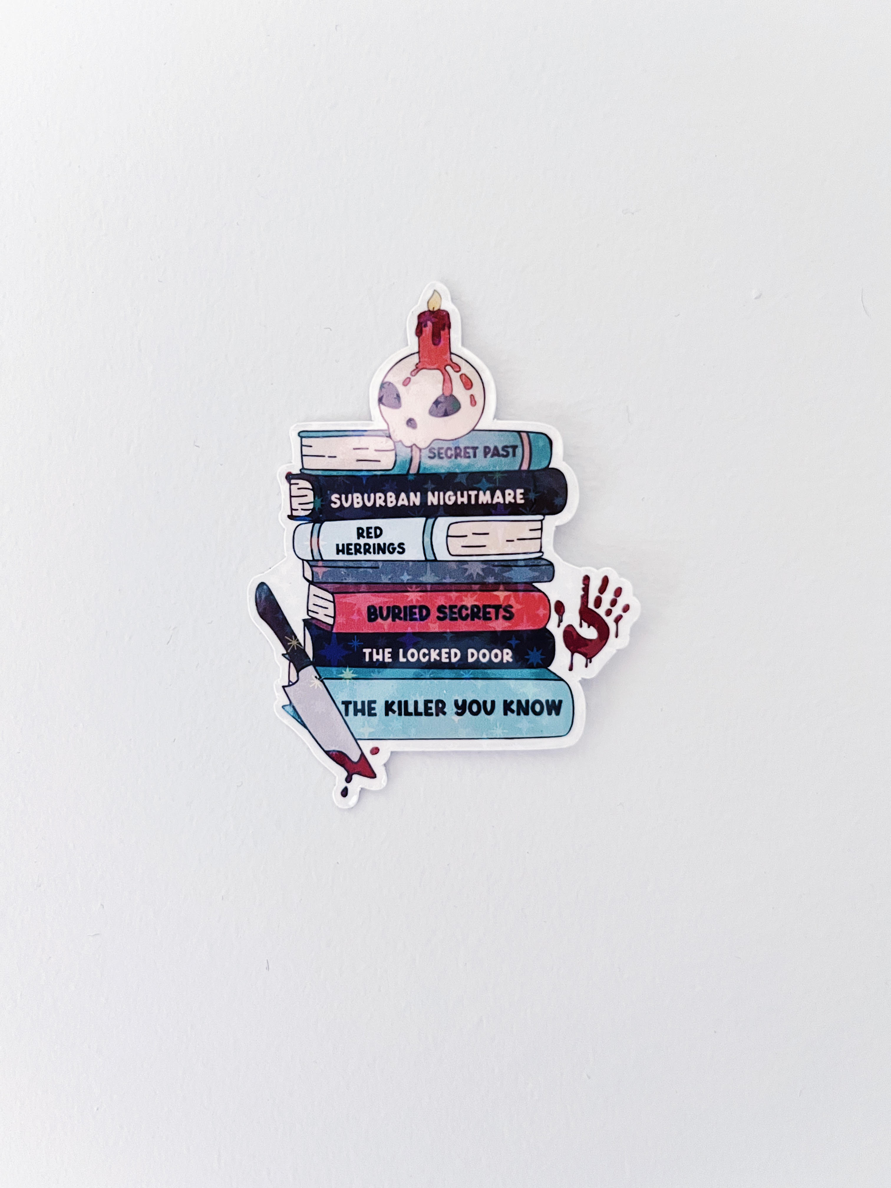 Thriller Tropes Stack – Vinyl Sticker